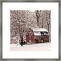 Old Shed In Snow Framed Print