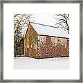 Old Stone Barn In Winter Framed Print