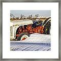 Old Tractor In The Snow Framed Print