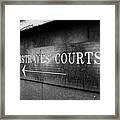 Old Worn Sign For Magistrates Courts Ormskirk Lancashire England Uk Framed Print