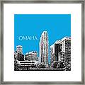 Omaha Skyline - Ice Blue Framed Print