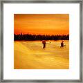 On The Pond With Dad Framed Print