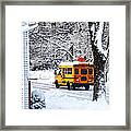 On The Way To School In Winter Framed Print