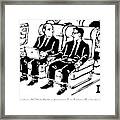 One Man Speaks To Another On An Airplane Framed Print