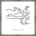 One Pig Lays On A Therapists Couch Framed Print