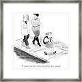 One Woman To Another As They Walk Down The Street Framed Print