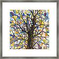 Original Abstract Tree Landscape Painting ... Stained Glass Tree #1 Framed Print