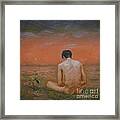 Original Oil Painting Gay Man Art-male Nude#16-2-5-43 Framed Print