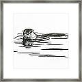 Otter In The Water Framed Print