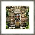 Outdoor Benches At Sewickely Pennsylvania Library Framed Print