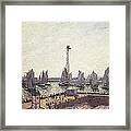 Outer Harbor And Cranes Le Havre Framed Print