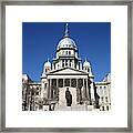 Outside View Of The Illinois State Capitol Building Framed Print
