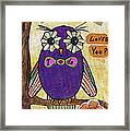 Owl Love Story - Whimsical Collage Framed Print