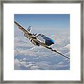 P51 Mustang - Symphony In Blue Framed Print