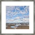 Pacific Ocean Beach At Low Tide Framed Print