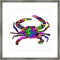 Paint Splatter Blue Crab Framed Print