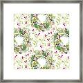 Painted Nature Laurel Wreath Foliage Festive Repeat.jpg Framed Print