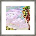 H Palm Tree Against Pastel Sky - Horizontal Framed Print