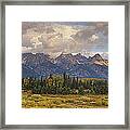 Panaroma Clearing Storm On A Fall Morning In Grand Tetons National Park Framed Print