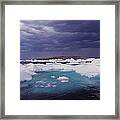 Panorama Ice Floes In A Stormy Sea Wager Bay Canada Framed Print
