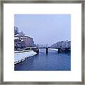 Panorama Of Salzburg In The Winter Framed Print