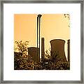 Panorama With Industrial Furnaces And Trees Framed Print