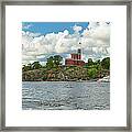 Panoramic Seascape With Castle Stockholm Sweden Framed Print