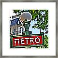 Paris Metro Sign Framed Print