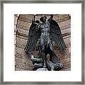 Paris - Saint Michael Archangel Statue Monument - Saint Michael Slaying The Devil Framed Print