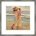 Pastel Morning Beach Pastel Morning Mother And Baby Framed Print