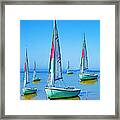 Pastel Sailboats Framed Print