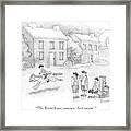 Paul Revere Rides Past Two Colonial Men Smoking Framed Print