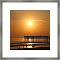 Pb Sunset Over The Pier Framed Print