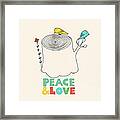 Peace And Love Framed Print