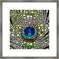 Peacock Feather - Stone Rock'd Art By Sharon Cummings Framed Print