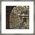 Peanut Row Cottages-sepia Framed Print