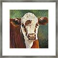 Pearl Iv Cow Painting Framed Print