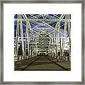 Pedestrian Bridge In Nashville At Sunset Framed Print