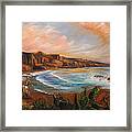 Pelican On San Diego Beach Framed Print