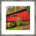 Pennsylvania Country Roads - Bowmansdale - Stoner Covered Bridge Over Yellow Breeches Creek - Autumn Framed Print