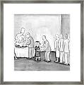 People Are In Line To Be Served Portions Framed Print