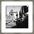 People Waiting To Cross At Intersection On South Las Vegas Boulevard Strip Nevada Usa Framed Print