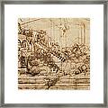 Perspective Study For The Background Of The Adoration Of The Magi Framed Print