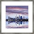 Perth Skyline Reflected In The Swan River Framed Print