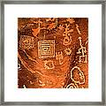 Petroglyph Symbols Framed Print