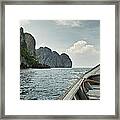 Phi Phi Thailand - Long Boat Framed Print