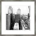 Philadelphia Skyline In Black And White Framed Print