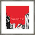 Philadelphia Skyline Love Park - Red Framed Print