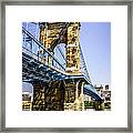 Photo Of Roebling Bridge In Cincinnati Ohio Framed Print