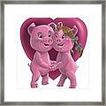 Pigs In Love Framed Print